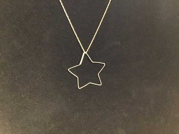 AMD Hammered Shape Charm Necklace