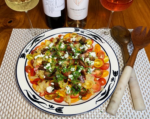 Tomato Salad with Bacon Vinaigrette